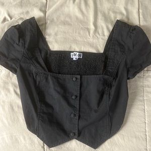 I Am Gia button black top blouse medium iamgia I.Am.Gia